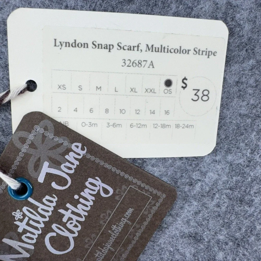 Matilda Jane Womens Lyndon Winter Neck Scarf Blue Yellow Layering Cozy Versatile